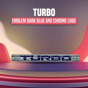 3d metal turbo logo dark blue chrome